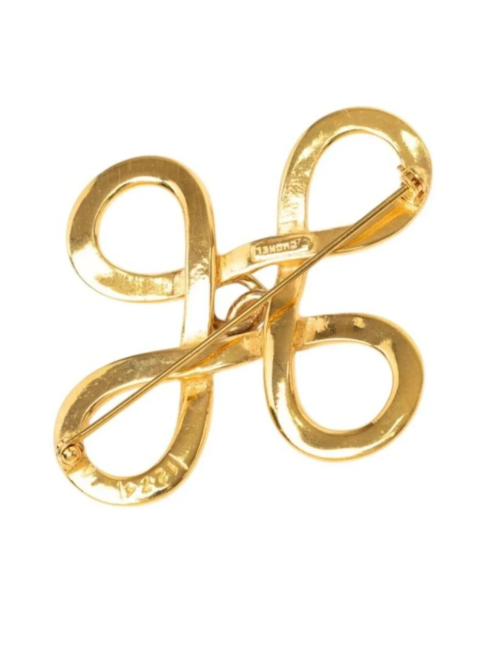 Chanel CC Logo Brooch Gold Plated